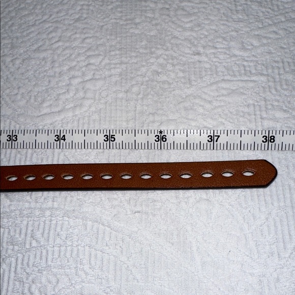 Dark Tan Women’s Skinny Belt - Picture 5 of 5